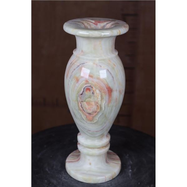 Big Carved and Polished Green Banded Onyx VASE
