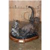 Image 1 : Original Bronze "Man is a Hunter" SCULPTURE #9/36 Signed by Rick Taylor on a Rotating Wood Base