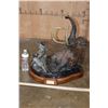 Image 2 : Original Bronze "Man is a Hunter" SCULPTURE #9/36 Signed by Rick Taylor on a Rotating Wood Base