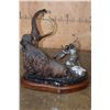 Image 7 : Original Bronze "Man is a Hunter" SCULPTURE #9/36 Signed by Rick Taylor on a Rotating Wood Base