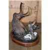 Image 8 : Original Bronze "Man is a Hunter" SCULPTURE #9/36 Signed by Rick Taylor on a Rotating Wood Base