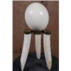 Image 7 : OSTRICH EGG Featuring a Scrimshawed Cape Buffalo on a HIPPOPOTAMUS Ivory Stand
