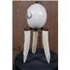 Image 9 : OSTRICH EGG Featuring a Scrimshawed Cape Buffalo on a HIPPOPOTAMUS Ivory Stand