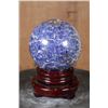 Image 1 : Big BLUE LAPIS LAZULI Mineral Sphere with a Rotating Wood Stand