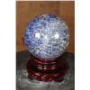 Image 5 : Big BLUE LAPIS LAZULI Mineral Sphere with a Rotating Wood Stand