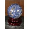 Image 6 : Big BLUE LAPIS LAZULI Mineral Sphere with a Rotating Wood Stand