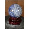 Image 7 : Big BLUE LAPIS LAZULI Mineral Sphere with a Rotating Wood Stand