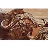 Image 5 : Huge Original "Cape Buffalo" Wood Inlay Art Signed by artist Andreas Bauer