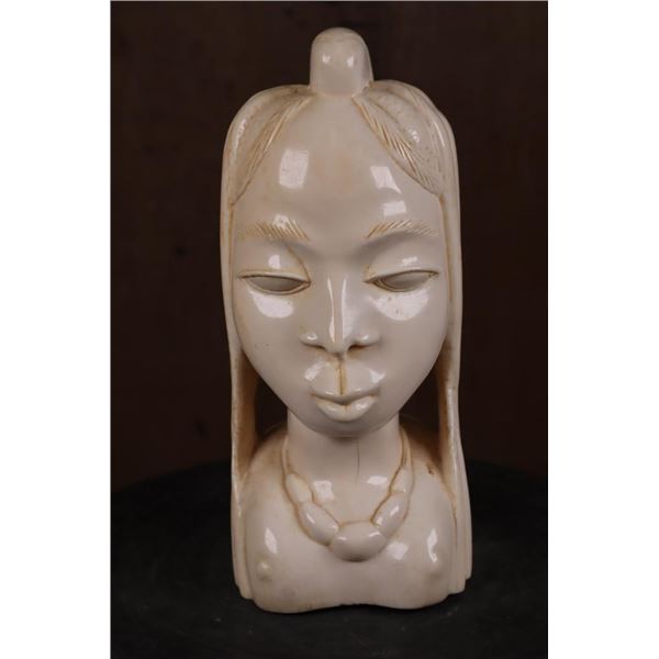 *TEXAS RESIDENTS ONLY* ELEPHANT IVORY Tusk Bust of a Fulani Woman from West Africa