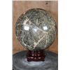 Image 4 : Massive XXL Polished BLACK MOONSTONE Mineral Sphere Specimen with a Wood Stand
