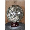 Image 5 : Massive XXL Polished BLACK MOONSTONE Mineral Sphere Specimen with a Wood Stand