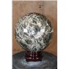 Image 7 : Massive XXL Polished BLACK MOONSTONE Mineral Sphere Specimen with a Wood Stand