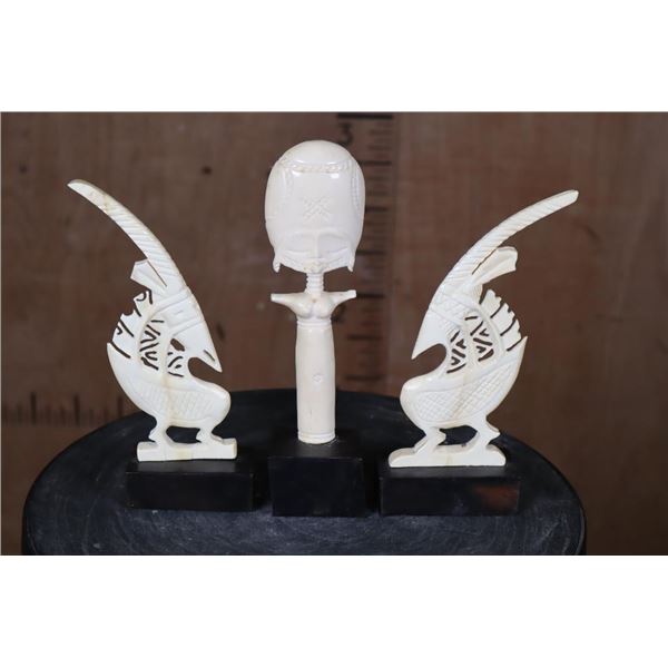 *TEXAS RESIDENTS ONLY* Set of (3) ELEPHANT IVORY Sculptures