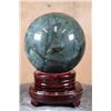 Image 4 : Big Polished LABRADORITE Mineral Sphere Specimen on a Rotating Wood Stand