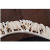 Image 3 : XL Hand-carved HIPPOPOTAMUS Tusk Featuring Elephants and Rhinoceros on a Brass Stand
