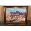 Image 2 : Big Original Western Oil Painting on Canvas Signed by Howard Schafer in a Wood Frame