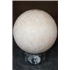 Image 1 : Big HONEY ONYX Mineral Sphere with an Orthoceras Fossil Stand