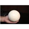 Image 3 : Big HONEY ONYX Mineral Sphere with an Orthoceras Fossil Stand
