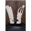 Image 1 : *TEXAS RESIDENTS ONLY* Carved ELEPHANT IVORY African King and Queen Sculptures