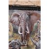 Image 2 : Beautifully detailed ELEPHANT HIDE "Big 5" Painting Signed by South African Artist Stella Pelser.