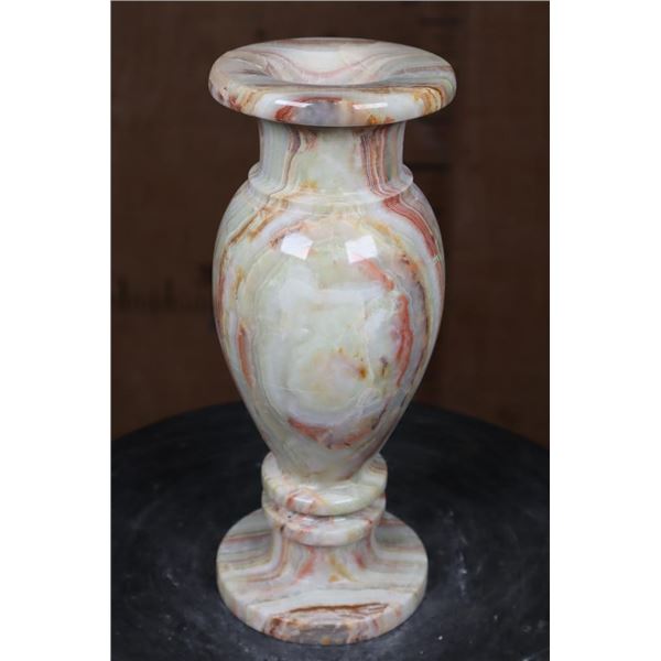 Big Carved and Polished Green Banded Onyx VASE