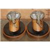 Image 2 : (2) Original Bronze and Marble John Parson's #9/50 Elephant Tusk Stands
