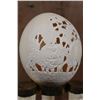Image 5 : Carved OSTRICH EGG Featuring a Rhinoceros Scene on a HIPPOPOTAMUS Tusk Stand