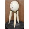 Image 7 : Carved OSTRICH EGG Featuring a Rhinoceros Scene on a HIPPOPOTAMUS Tusk Stand
