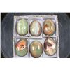 Image 3 : (6) Polished GREEN BANDED ONYX Mineral Eggs