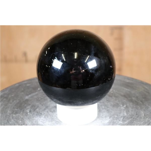Big Polished BLACK OBSIDIAN Mineral Sphere Specimen