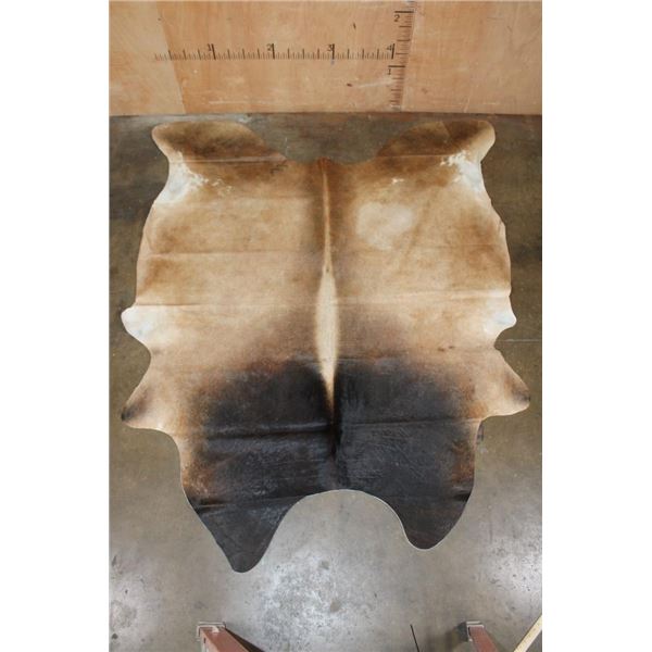 *Brand New* Tri-color Dark Beige, Brown, and White COWHIDE or COWHIDE Rug