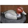 Image 1 : Hand-carved REDHEAD DRAKE Duck Decoy Signed by A.Poverud 79' from The Wooden Bird Factory
