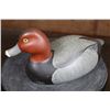 Image 2 : Hand-carved REDHEAD DRAKE Duck Decoy Signed by A.Poverud 79' from The Wooden Bird Factory