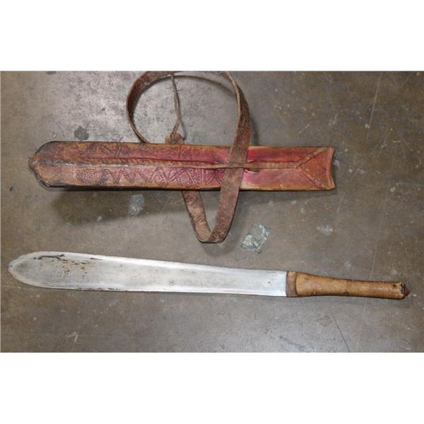 Antique Maasai SWORD with an Animal Hide Sheath