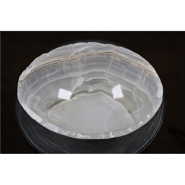 Polished BANDED ONYX Decorative Mineral Bowl