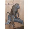 Image 1 : Life-sized BABOON on a Tree Log Wall Base