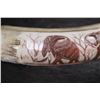 Image 4 : Scrimshawed HIPPOPOTAMUS Ivory Tusk Featuring Elephants by Luciana