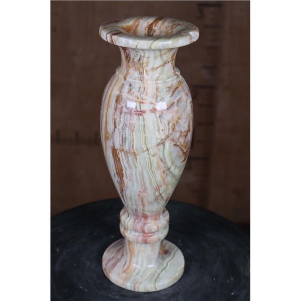 Big Carved and Polished Green Banded Onyx VASE