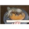 Image 2 : "Alarmed by the Wind" Bronze Sculpture Signed by Tom Tischler #12/25 on a Rotating Wood Base