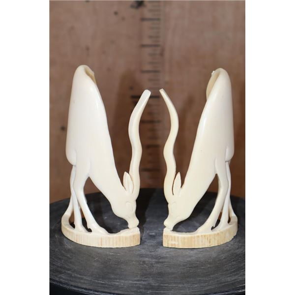 *TEXAS RESIDENTS ONLY* (2) Matching Carved ELEPHANT IVORY Tusk Sculptures from the Same Tusk