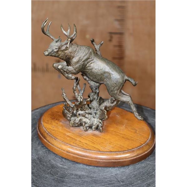 "Running Whitetail" Bronze Sculpture Signed by Tom Tischler #2/50 from 1989