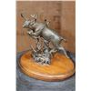 Image 1 : "Running Whitetail" Bronze Sculpture Signed by Tom Tischler #2/50 from 1989