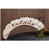 Image 2 : Matching Set of (2) WARTHOG Tusks Featuring Elephants and Rhinos with Brass Stands