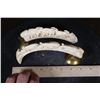 Image 7 : Matching Set of (2) WARTHOG Tusks Featuring Elephants and Rhinos with Brass Stands