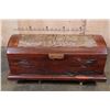 Image 1 : XL Chest made from a Repurposed Antique African Railwood Signed "Makita"