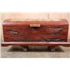 Image 8 : XL Chest made from a Repurposed Antique African Railwood Signed "Makita"