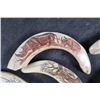 Image 3 : (6) Scrimshawed WARTHOG Tusks Featuring African Animals