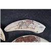 Image 4 : (6) Scrimshawed WARTHOG Tusks Featuring African Animals