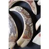 Image 6 : (6) Scrimshawed WARTHOG Tusks Featuring African Animals
