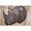 Image 1 : *TEXAS RESIDENTS ONLY* Real Skin BLACK RHINOCEROS Shoulder Mount with Reproduction Horns